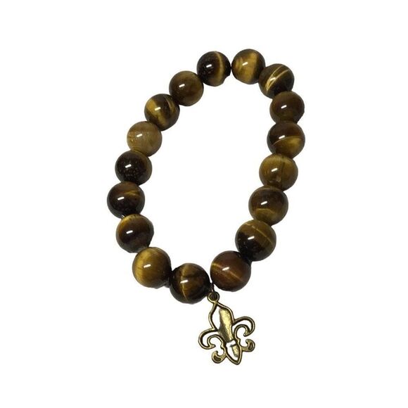 Bracelet, Tigers Eye Stretch Bracelet, NEW, Handmade, Artisan - Picture 1 of 2